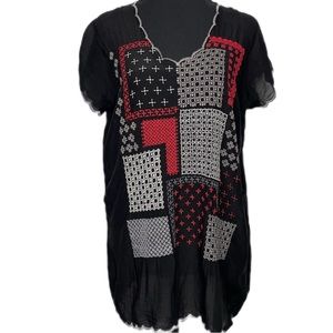 JOHNNY WAS Embroidered Tunic Top Women’s Size Medium